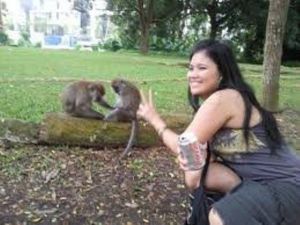 Friendly Male and Female Capuchin Monkeys
